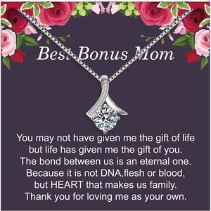 Bonus Mom Necklace Step Mom Gift Love Knot Necklace